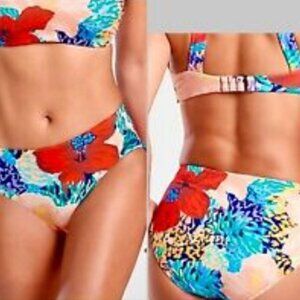 Athleta Bora Bora Bikini Bottom Clean Full Floral Printed Size Medium